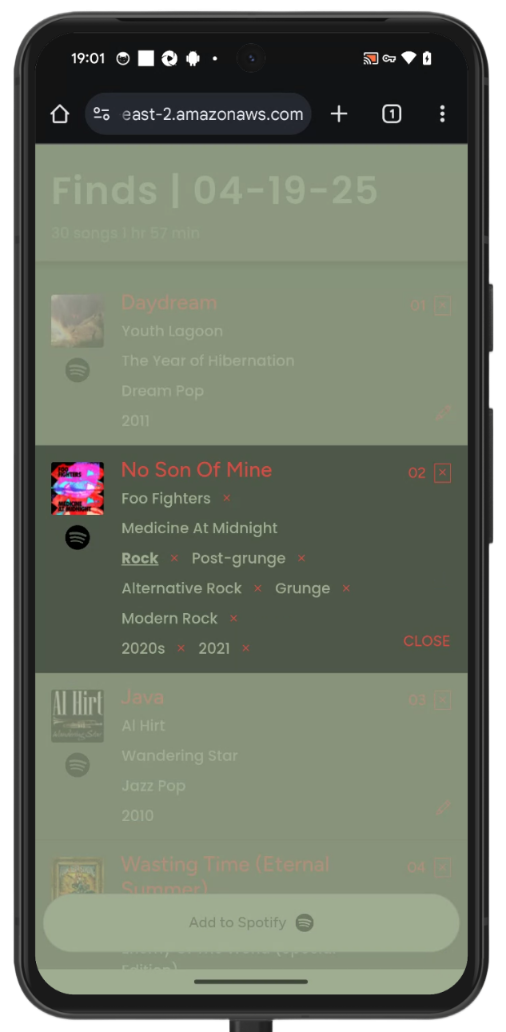 Edit Track Screenshot