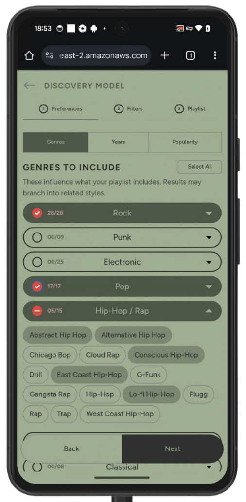 Configure Discovery Model Screenshot